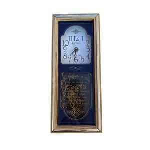 Ingraham Vintage Quartz Wall or Mantel Clock Blue Face One Day At A Time tested